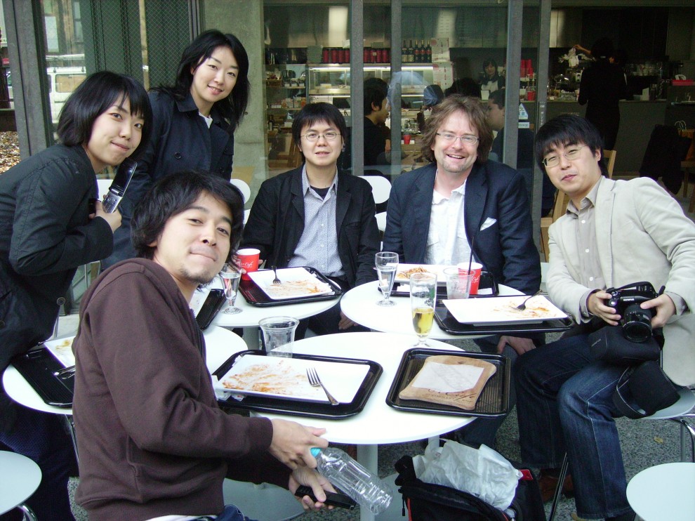 With a group of University of Tokyo students on campus